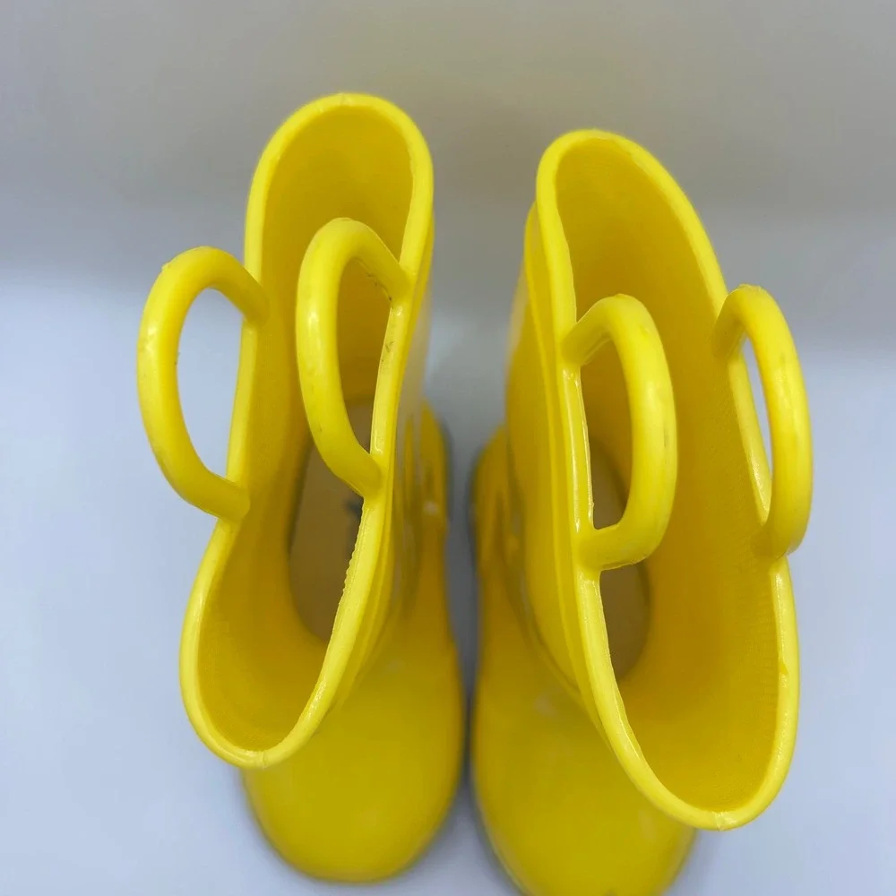 Zoogs Kids Yellow Rubber Rain Boots Waterproof Pull On Handles Toddler Size 5